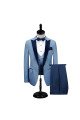Latest Design Dark Navy Peak Lapel Chic Blue Men's Prom Suits