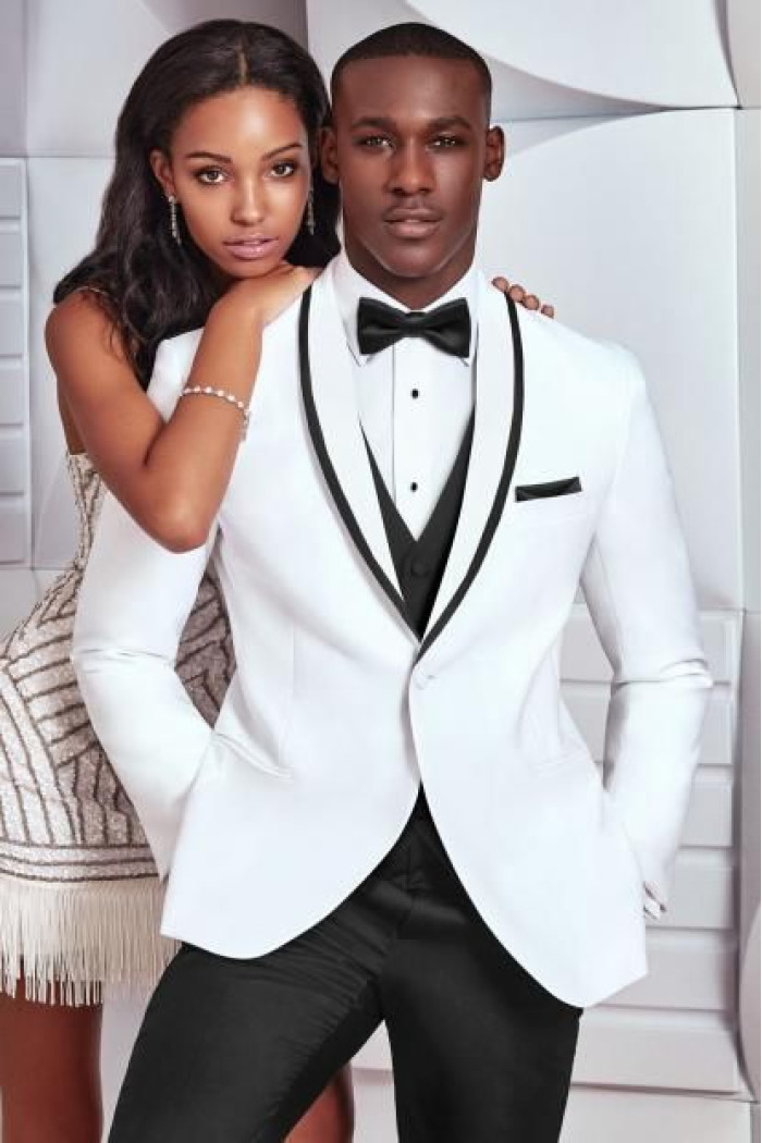 Rory Newest White Suits for Wedding Tuxedos Groom | Bespoke Men Suits with one Buttons