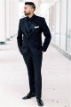 Darwin Black Men Wedding Suits | One Button Shawl LapelMen Suits