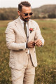 Yusuf Linen Wedding Suit | Casual Summer Beach Groom Slim Fit Suit Tuexedo