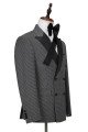 Grant Black Fashion Plaid Peaked Lapel Double Breasted Men Suits