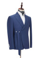 Kayden Newest Dark Blue Peaked Lapel Close Fitting Men Suits for Business