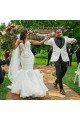 Fashion White Jacquard Shawl Lapel One Button Wedding Mens Suit