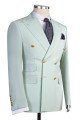 Newest Chic Bespoke Double Breasted Peaked Lapel Prom Men Suits