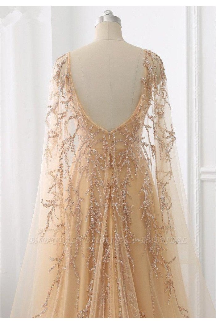 Elegant Jewel Long Sleeves Beading A-line Tulle Ruffle Prom Dresses Elegant Jewel Long Sleeves Beading A-line Tulle Ruffle Prom Dresses