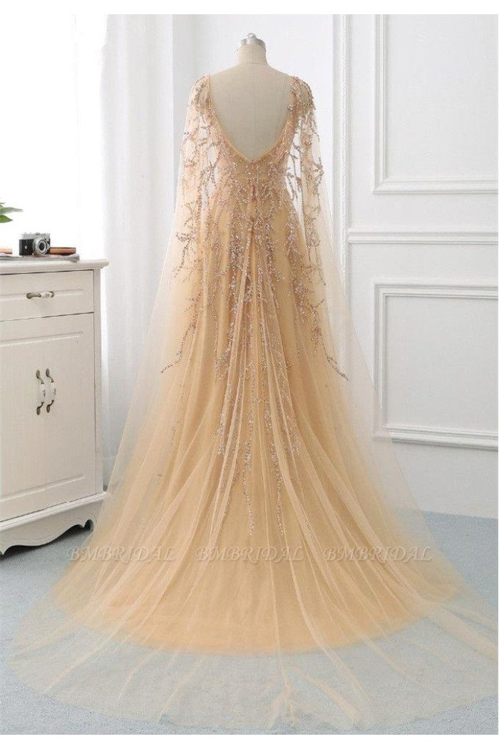 Elegant Jewel Long Sleeves Beading A-line Tulle Ruffle Prom Dresses Elegant Jewel Long Sleeves Beading A-line Tulle Ruffle Prom Dresses