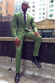 Green Close Fitting Bespoke Men Suit | Peaked Lapel Two Pieces Prom Outfits