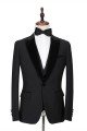 Two Pieces Velvet Peak Lapel Classic Black Groom's Wedding Suit Tuxedos