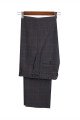 Classic Dark Gray Plaid Peak Lapel Three Pieces Men's Suit with Double Breasted