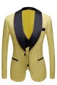 Bespoke Travis Yellow Dot Shawl Lapel Wedding Groom Suits