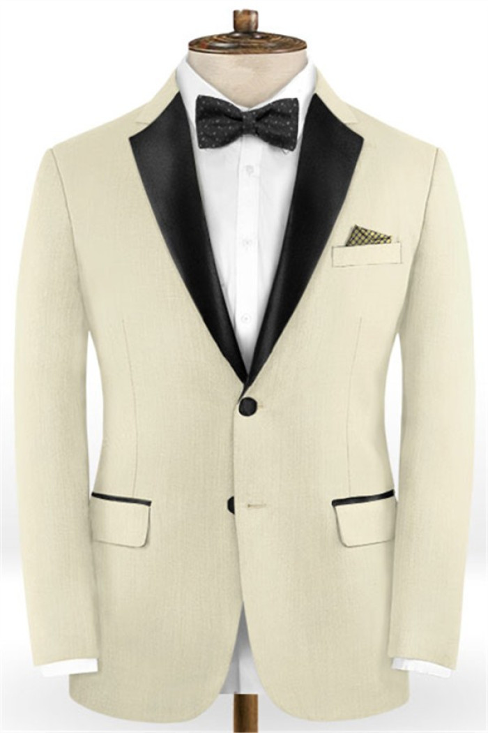 Light Champagne Two Business Formal Slim Fit Bespoke Men Suits