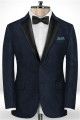 Conrad Dark Blue Plaid Men Suits | Slim Fit Tuxedos for Men
