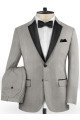 Anton Silver Two Pieces Business Men Suits | Bespoke Prom Outfit Tuxedo