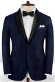 Classic Dark Blue 2 Piece Latest Designs Men Suits | Notched Lapel Slim Fit Tuxedos