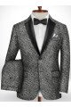 Duncan Black Two Pieces Jacquard Prom Tuxedos | Newest Slim Fit Men Suits