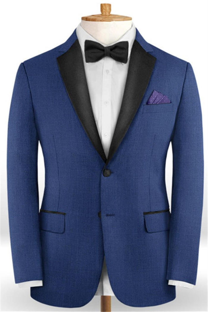 New Arrival Royal Blue  Two Buttons Slim Fit Men Suits for Business