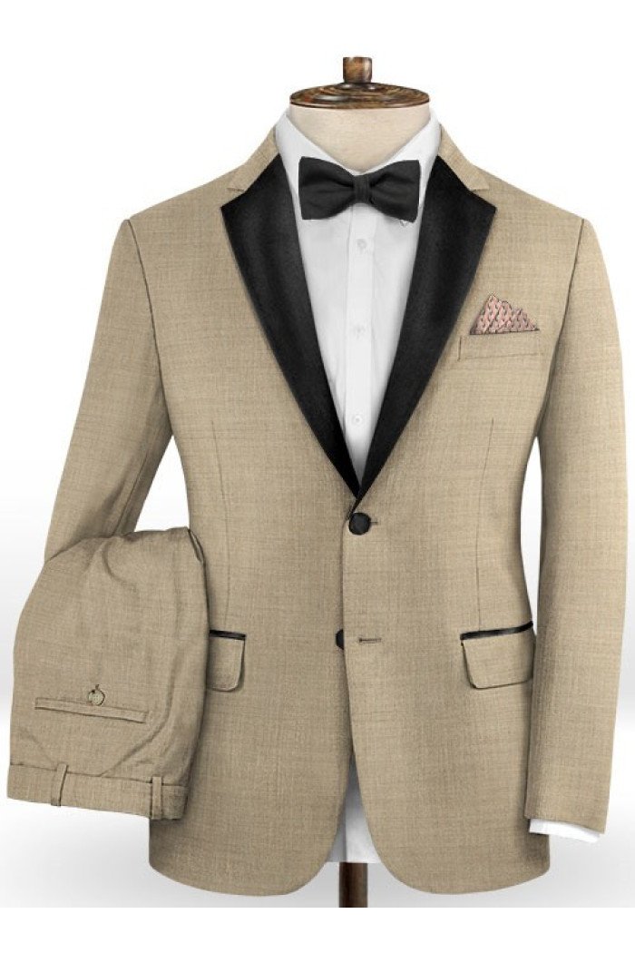 Khaki Business Men Suits | Slim Fit Tuxedo Bespoke