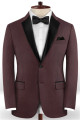 Sincere Burgundy Two Button Men Suit | 2 Pieces Business Men Wedding Suits