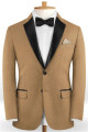 Zayne Gold Brown Notched Lapel Tuxedo for Men | Slim Fit Men Suits with Two Pieces