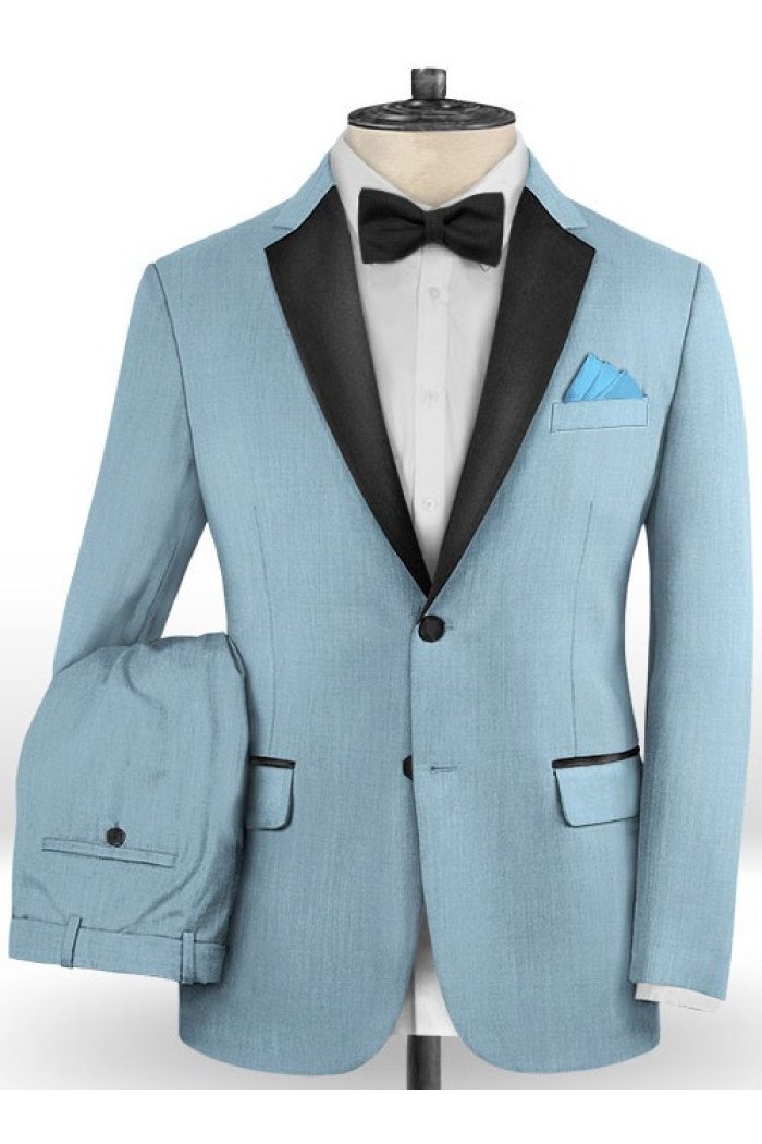 Latest Design Blue Wedding Groomsmen Tuxedos | Gentle Prom Men Suits with 2 Pieces