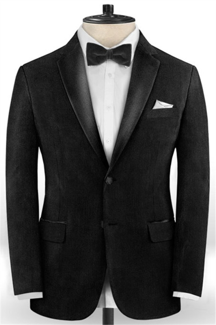 Davon Black Formal Business Suits | Wedding Groomsman Men Suit 2 Piecs