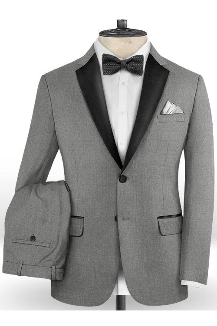 Elian Grey Two Pieces Business Suits | Stylish Men Suits with Notched Lapel