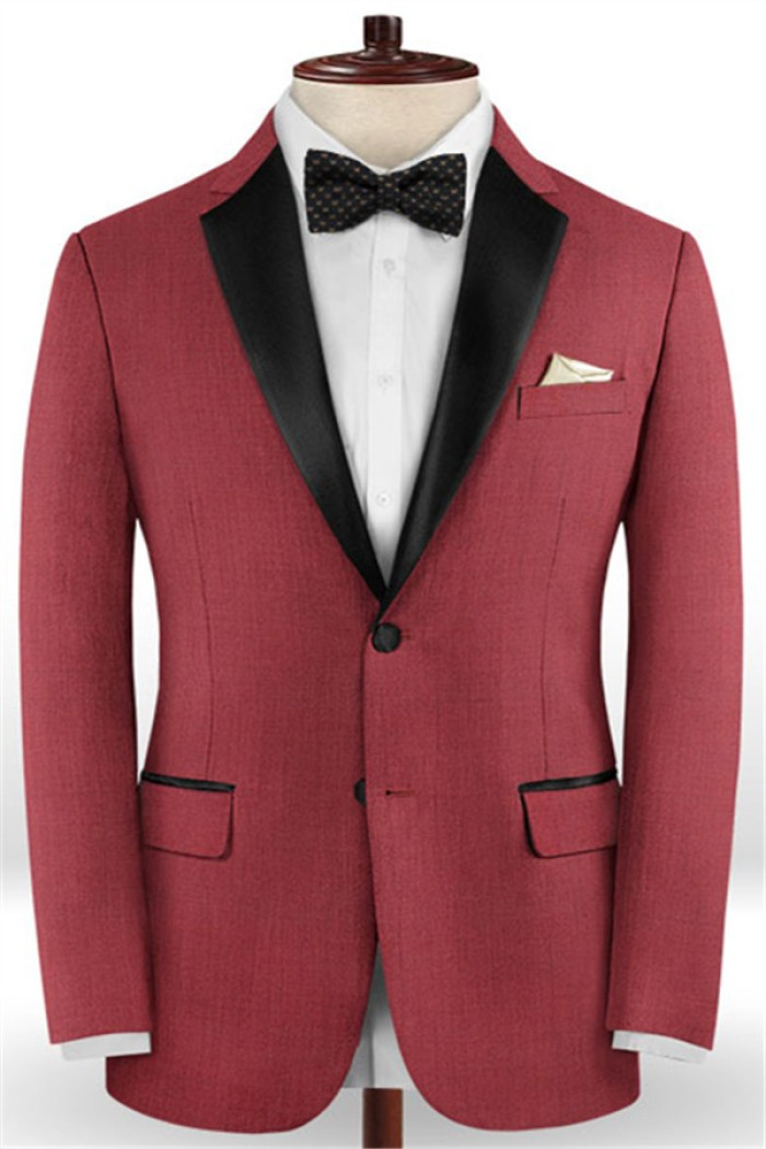 Slim Fit Red Two Pieces Tuxedos | Fashion Prom Casual Two Pieces Men Suits