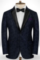 Black Jacquard Prom Men Suits | Stylish Slim Fit Tuxedo with Two Pieces