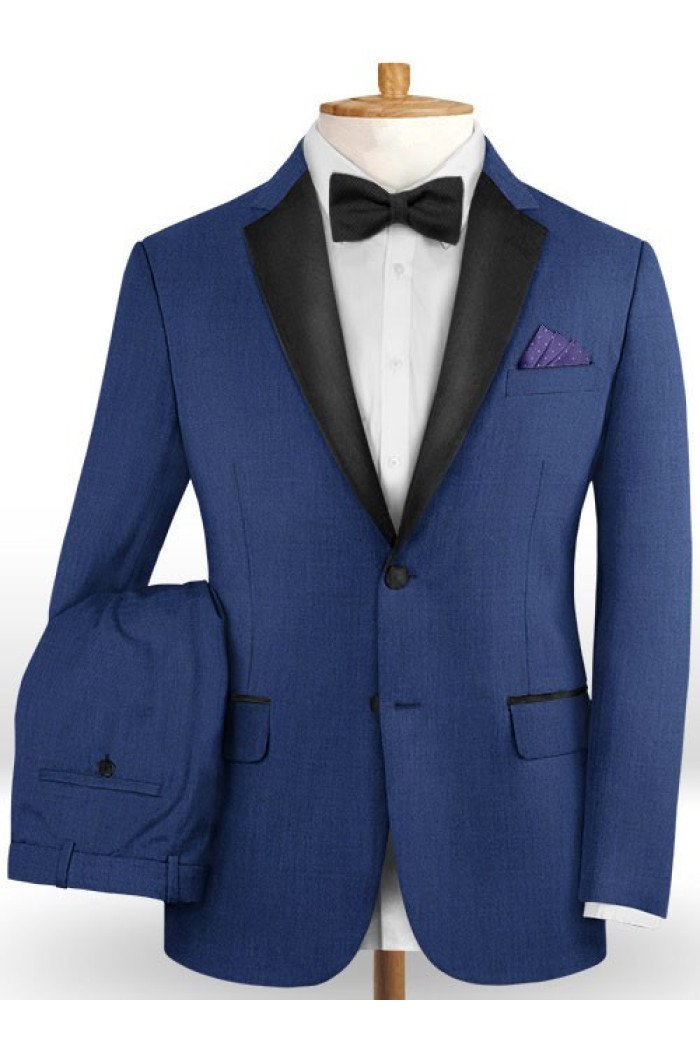 New Arrival Royal Blue  Two Buttons Slim Fit Men Suits for Business
