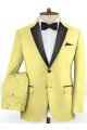 Finley Daffodil Prom Men Suits Two Pices with Black Lapel