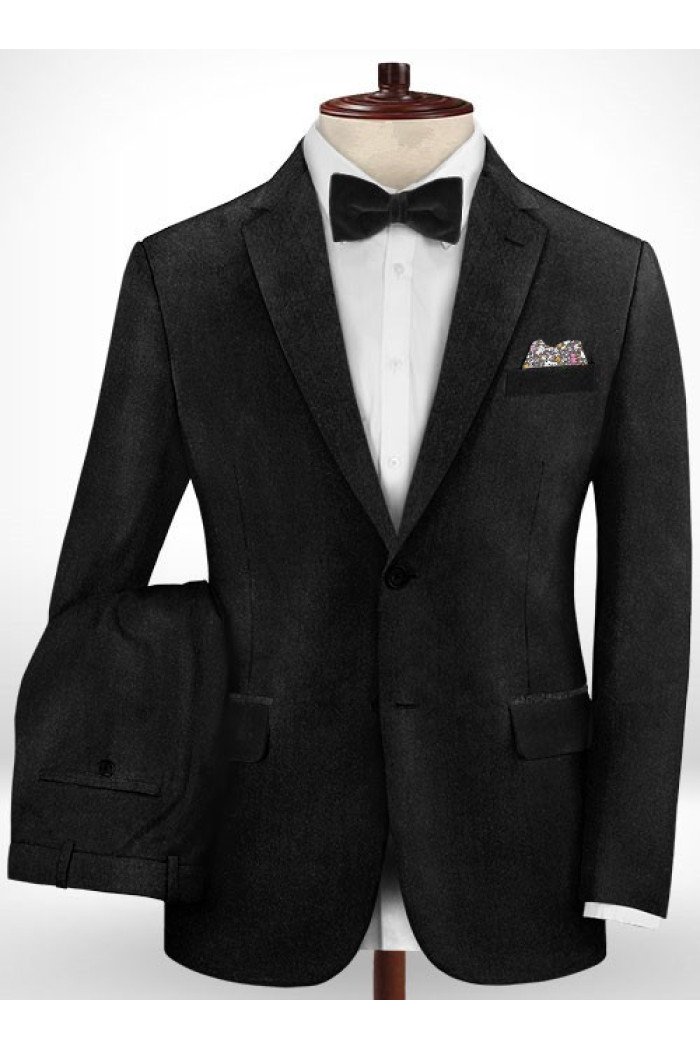 Konner Black Blend Business Men Suits | Slim Fit Tuxedo with 2 Pieces