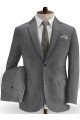 Grey Fashion Men Suits with Two Pieces | Notched Laple Business Tuxedo