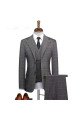 Zachariah Stylish Notched Lapel Plaid 3 Pieces Formal Business Men Suits