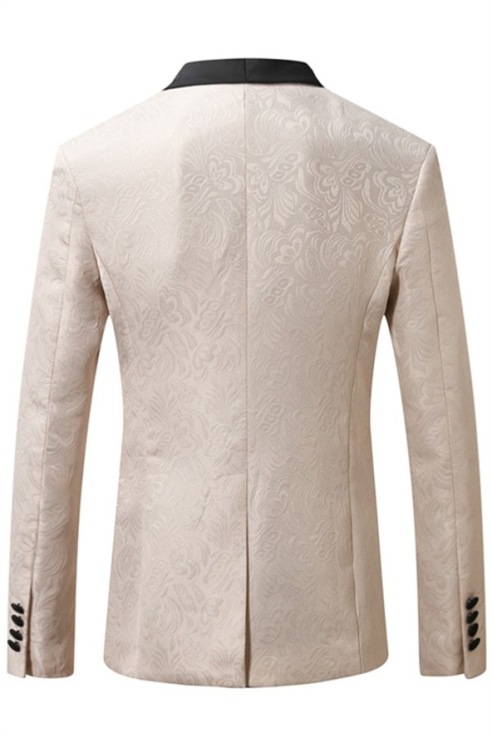 Latest Design Julian Casual Off White Jacuquard One Button Blazer Jacket