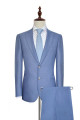 Dust Blue Three Pockets Mens Suits | Peak Lapel Two Button Business Suits for Summer