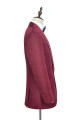 Luxury Burgundy Jacquard One Button Silk Shawl Lapel Mens Suits for Wedding and Prom