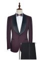 Luxury Black Shawl Collor One Button Burgundy Wedding Suits for Men