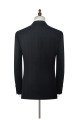 Classic Peak Lapel Plaid Two Button Black Mens Suits for Business