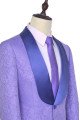 Lavender Jacquard Silk Shawl Lapel Bespoke Prom Suits