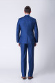 Peak Lapel Plaid Two Buttons Blue Luxury Mens Suits