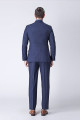 Three Buttons Short Notch Lapel Navy Blue Suits for Men