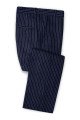 New Arrival Dark Blue Linen Formal Business Striped Two Pieces Men Suits