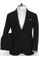 Isai Black Summer Groom Linen Two Pieces Men Suits