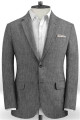 Rylee Grey Linen Men Blazer Suits | Bespoke Beach Wedding Groom Tuxedo