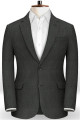 Derick Black Notched Lapel Striped Formal Business Men Suits