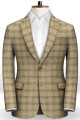 Frankie Stylish Plaid Two Pieces Men Suits | Slim Fit Business Tuxedo