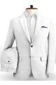 Linen for Summer White Groom Tuxedos | Notch Lapel Men Party Prom Business Suits