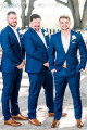Handsome Dark Blue Notched Lapel Men Suit for Groomsmen