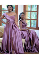 One-Shoulder Sexy Sweet Heart  Liac Purple Beaded Long Prom Dresses With Split | Stylish Autumn Long beads Gowns