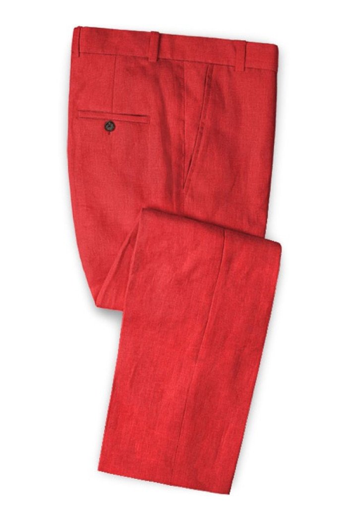 Prince Red 2 Pieces Jackt Pants Vest Men Suits with Notched Lapel